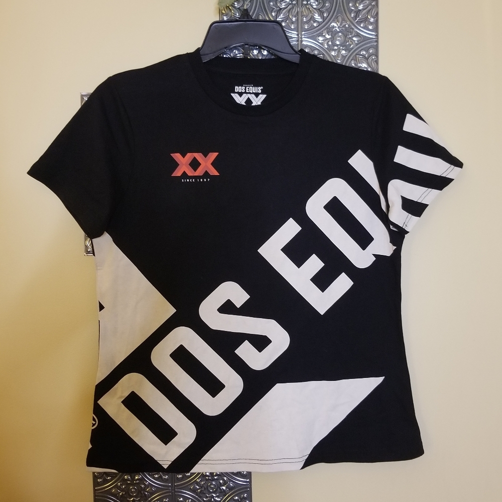 Dos Equis 100% Cotton Spellout Logo T Size M
